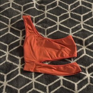 Papaya One-Shoulder Coral Bikini Top